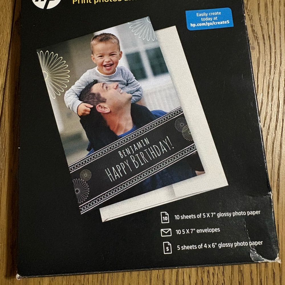 HP Black and White Birthday Photo Card with Chalkboard Banner